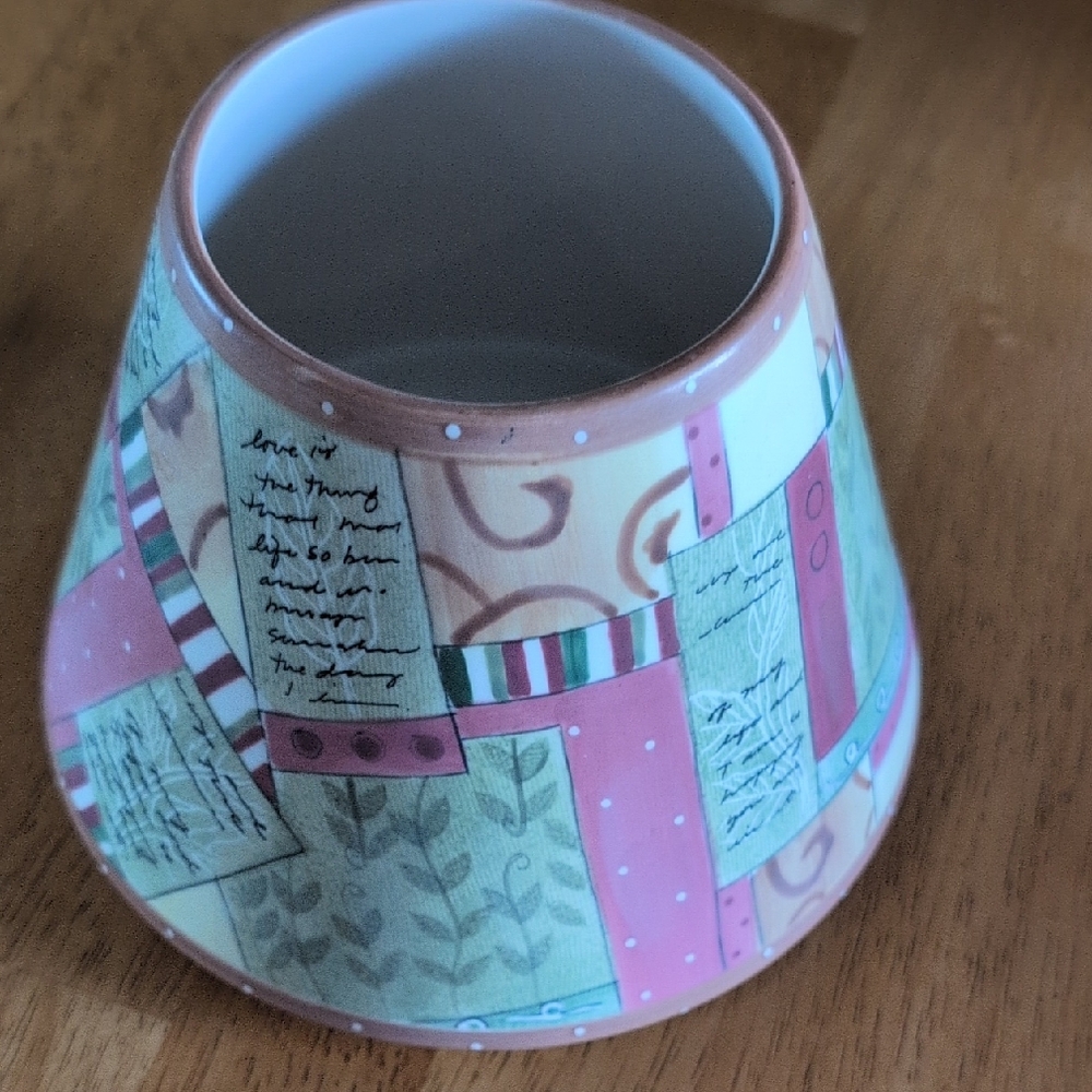 Yankee Candle Patchwork Ceramic Vase - Pink, Cream, Brown